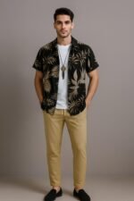 Golden Leaf Men’s Casual Half Sleeve Shirt and Trouser Co-ord Set - Image 2