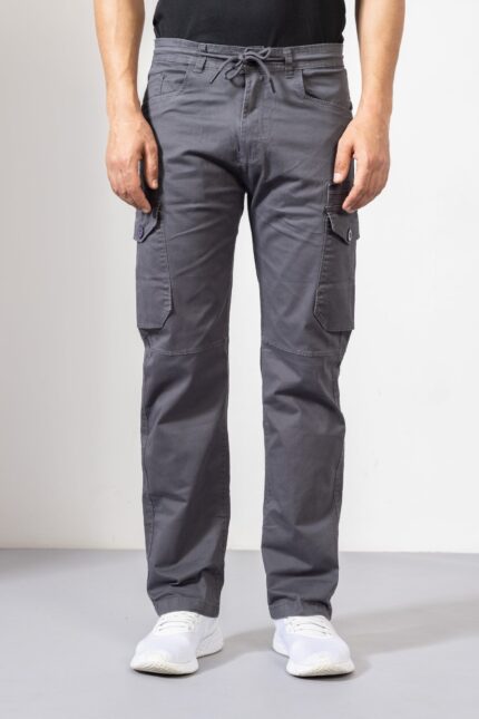 Dark Grey Cotton Cargo Pants for Urban Wear