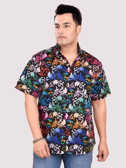 Colour Flow Artistic Digital Print Men Plus Size Shirt
