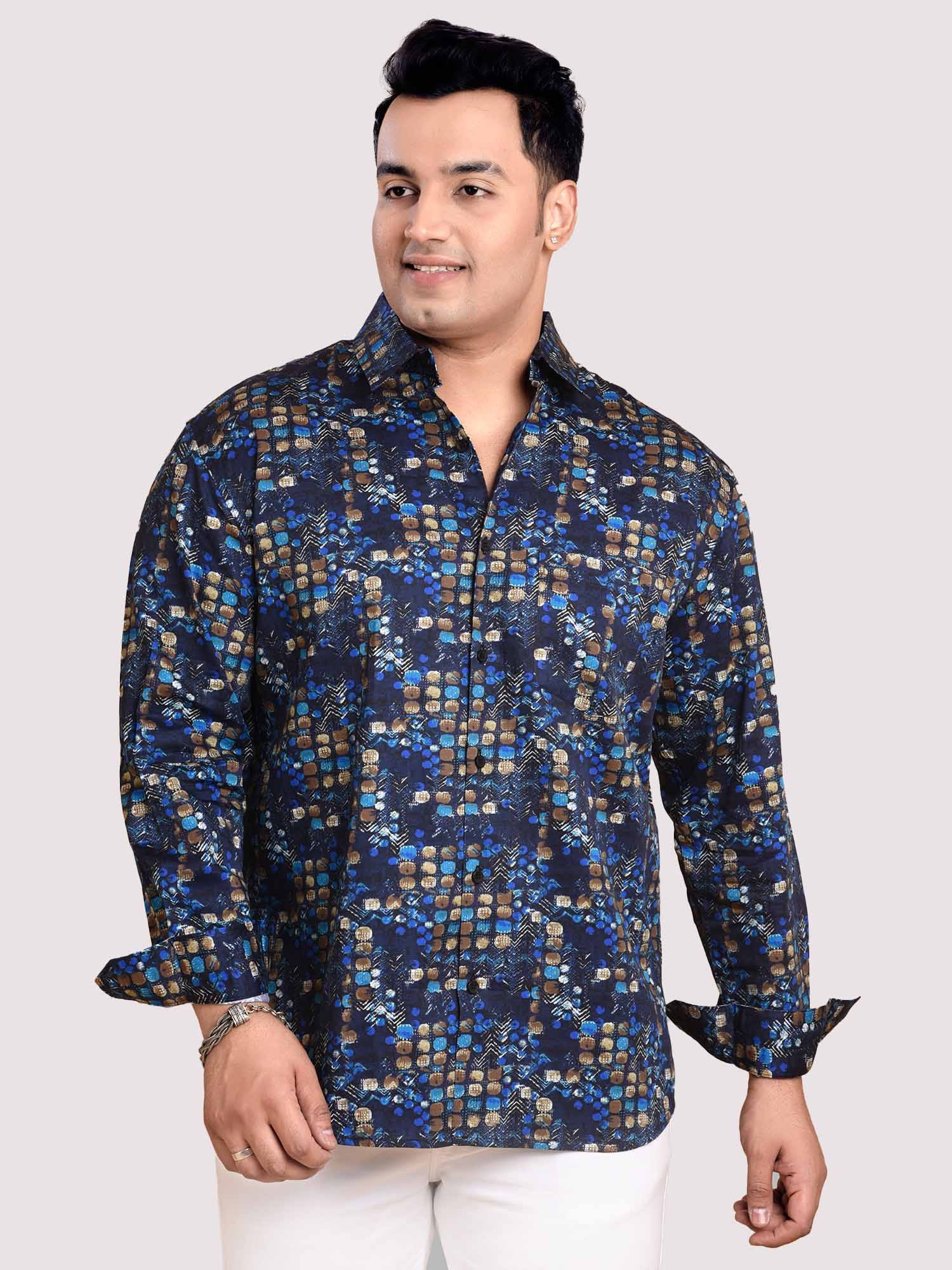 square-dot-printed-full-sleeve-men-s-plus-size-guniaa-fashions-1.jpg Square Dot Pattern Men Plus Size Full Sleeve Shirt - Image 1